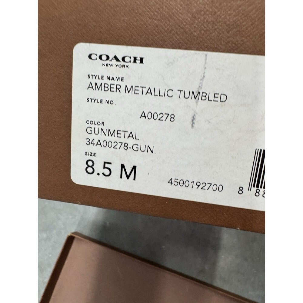 Brand New AMBER  Metallic Tumbled  Coach loafers COLOR GUNMETAL Size 8.5 - Picture 8 of 8